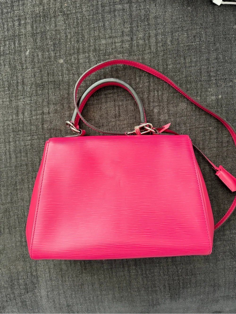 Louis Vuitton Cluny Fuchsia Epi Leather Satchel